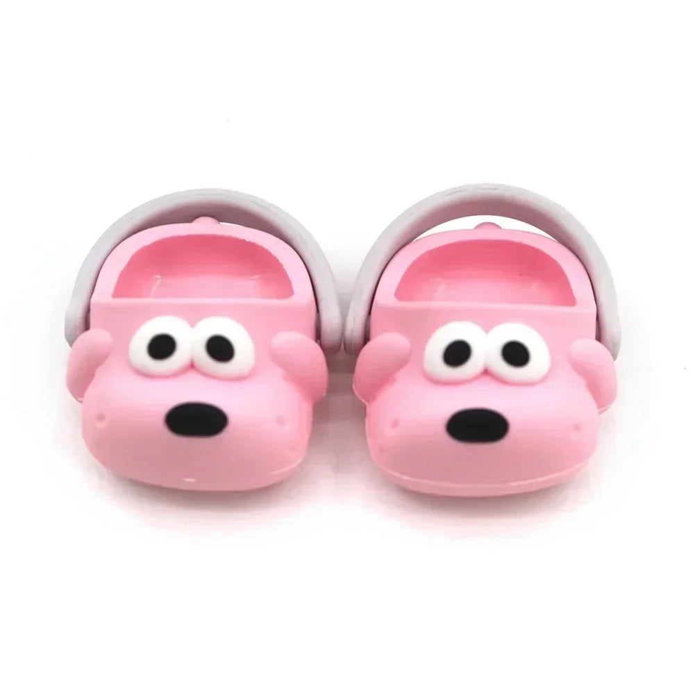 Labubu Shoes for 15/17cm Dolls Cute Animal Slippers Macaron Color Versatile Princess Shoes