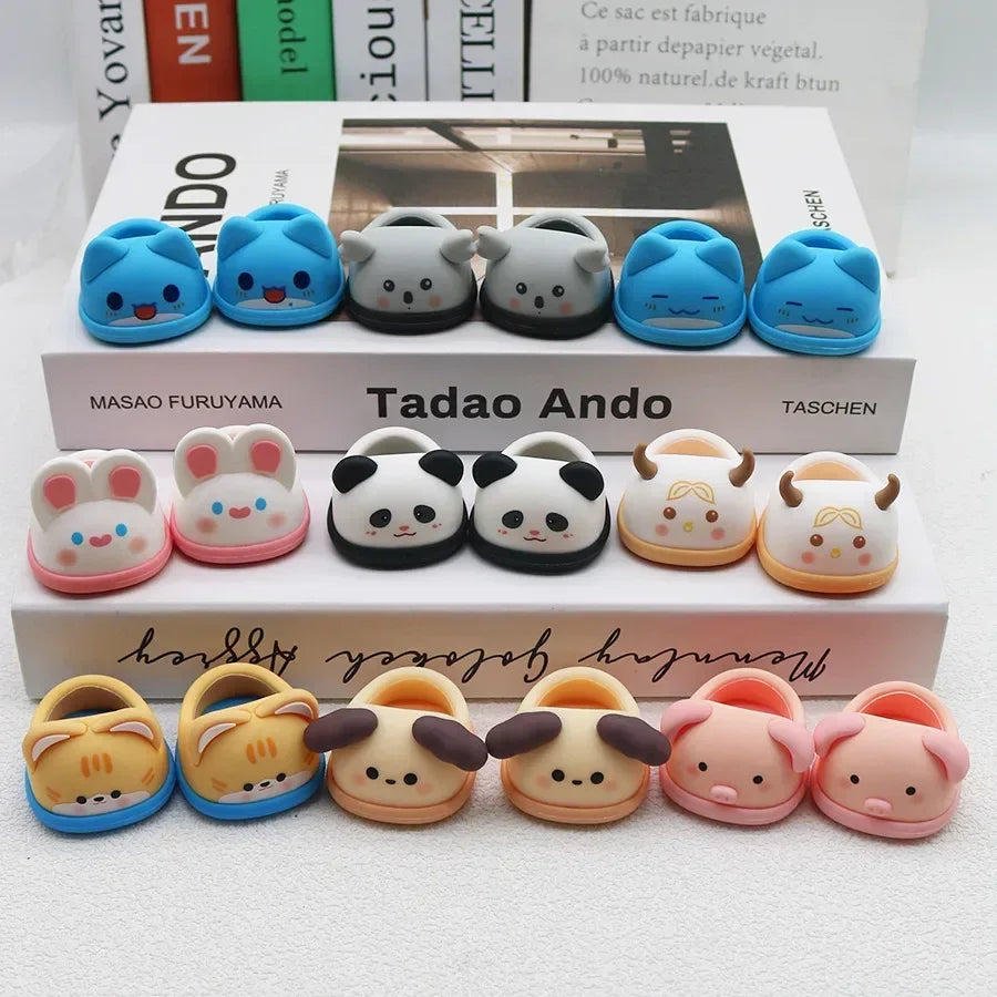 Labubu Shoes for 15/17cm Dolls Cute Animal Slippers Macaron Color Versatile Princess Shoes