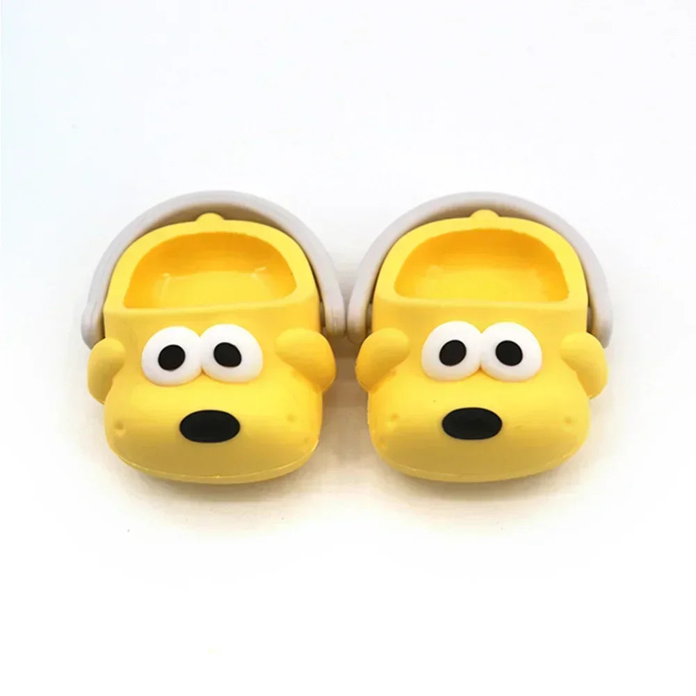 Labubu Shoes for 15/17cm Dolls Cute Animal Slippers Macaron Color Versatile Princess Shoes